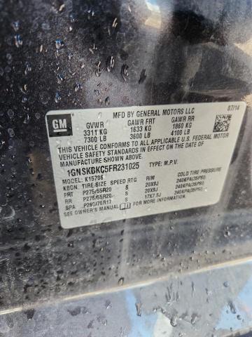 2015 CHEVROLET TAHOE K150 1GNSKBKC5FR231025