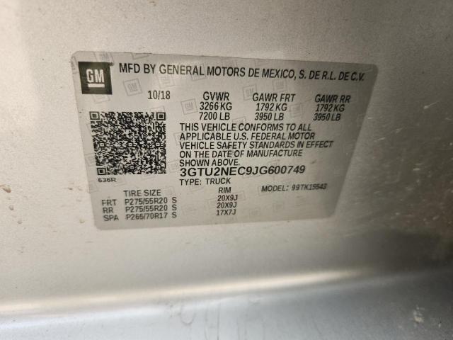 2018 GMC SIERRA K1500 SLT - 3GTU2NEC9JG600749