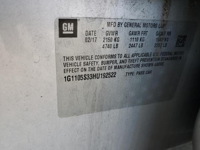 2017 CHEVROLET IMPALA LT 1G1105S33HU192522