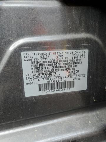 2016 NISSAN SENTRA S 3N1AB7APXGL653129
