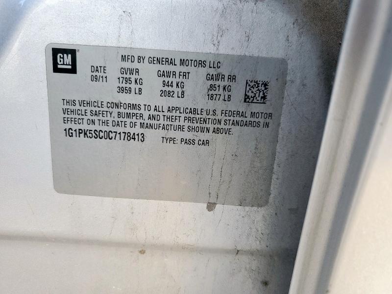 2012 CHEVROLET CRUZE ECO - 1G1PK5SC0C7178413