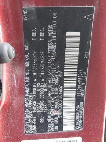 2015 TOYOTA SIENNA XLE #3294688036