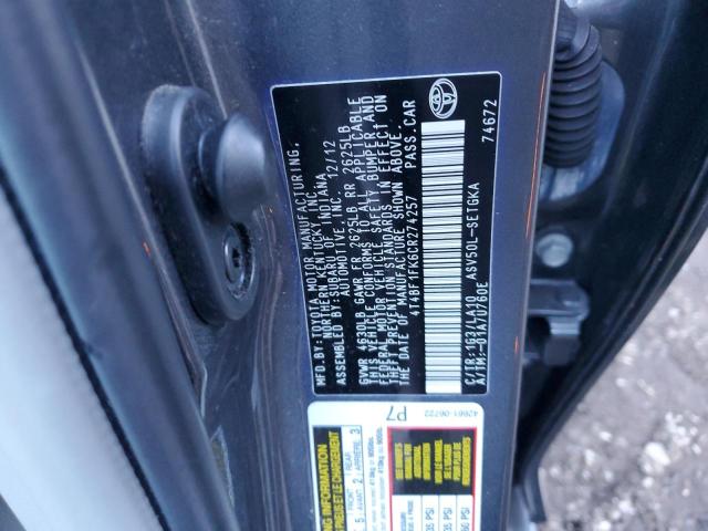 2012 TOYOTA CAMRY BASE - 4T4BF1FK6CR274257