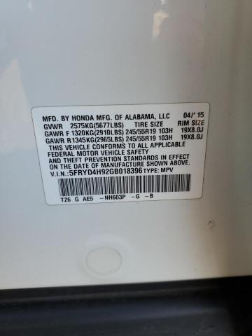 2016 ACURA MDX ADVANC 5FRYD4H92GB018396