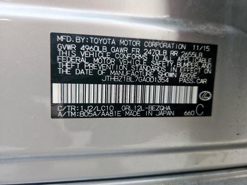 2016 LEXUS GS 350 BAS - JTHBZ1BL7GA001354