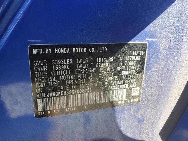 2016 HONDA FIT LX JHMGK5H58GX008286