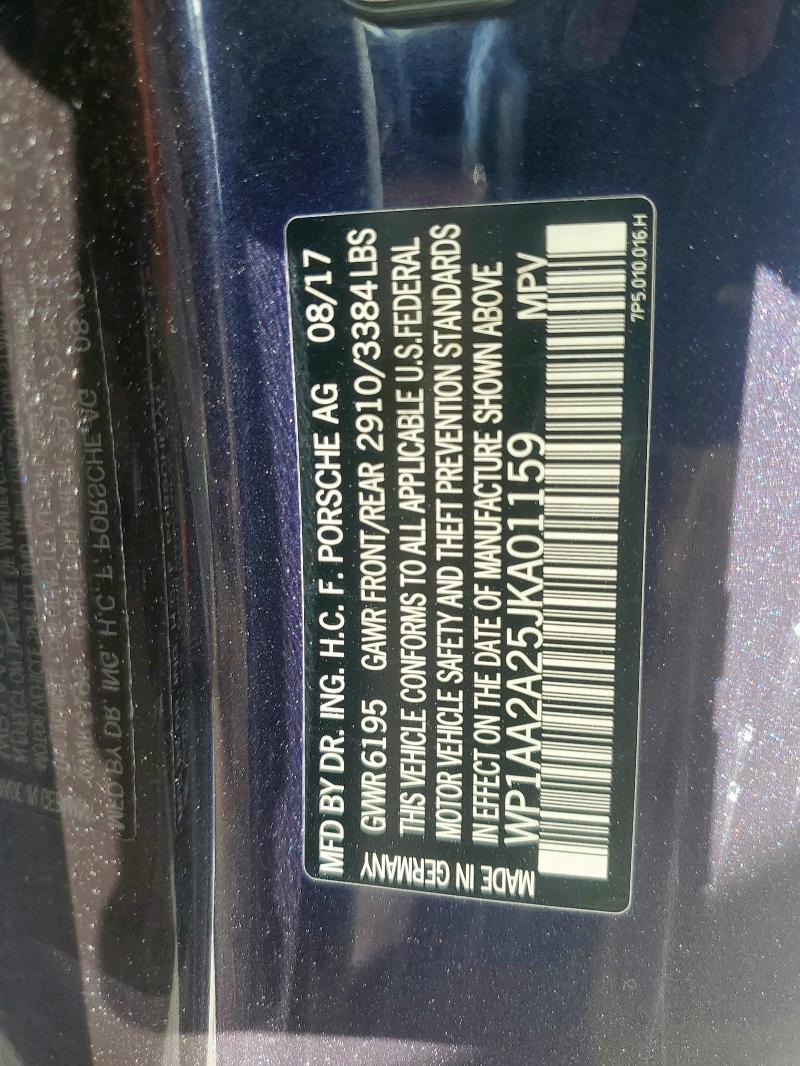 2018 PORSCHE CAYENNE - WP1AA2A25JKA01159