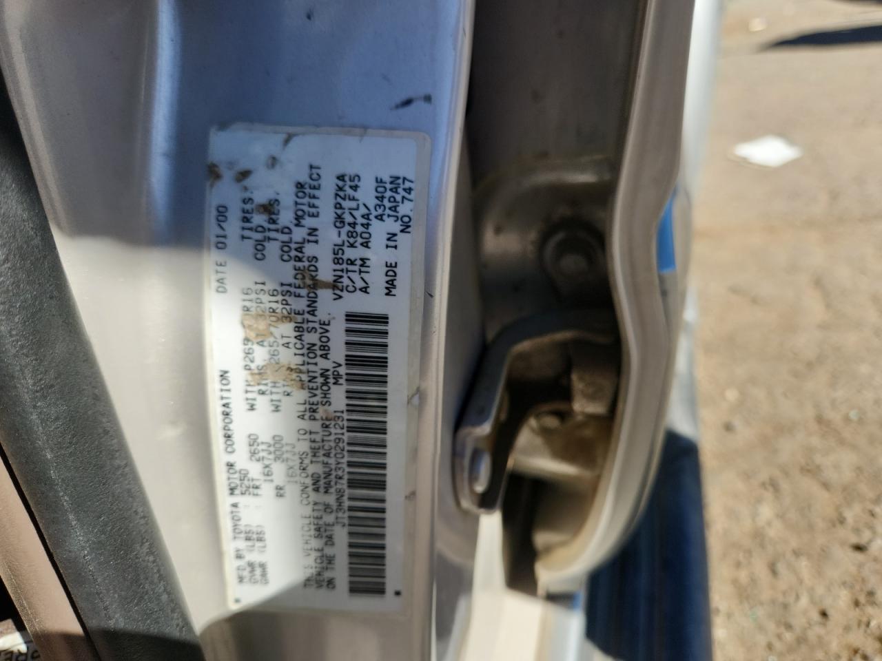 Lot #3298070135 2000 TOYOTA 4RUNNER LI