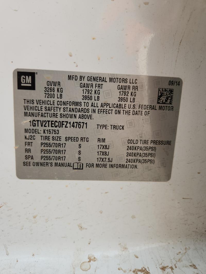 2015 GMC SIERRA K15 - 1GTV2TEC0FZ147671