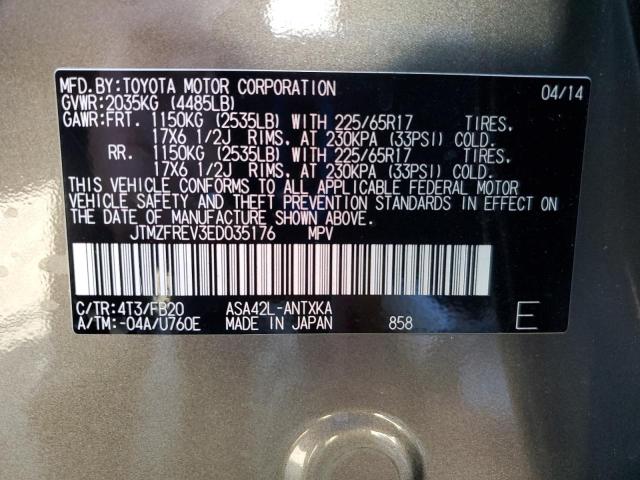 2014 TOYOTA RAV4 LE - JTMZFREV3ED035176