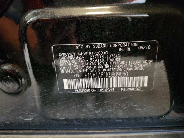 2019 SUBARU WRX - JF1VA1A61K9809880