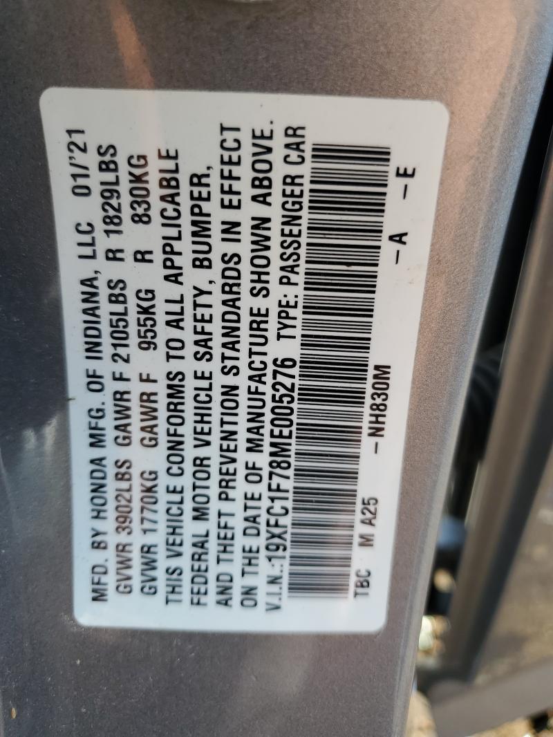 2021 HONDA CIVIC EXL #3308575493