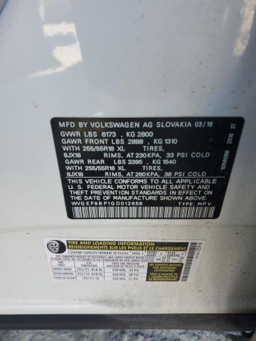 2016 VOLKSWAGEN TOUAREG SP WVGEF9BP1GD012658