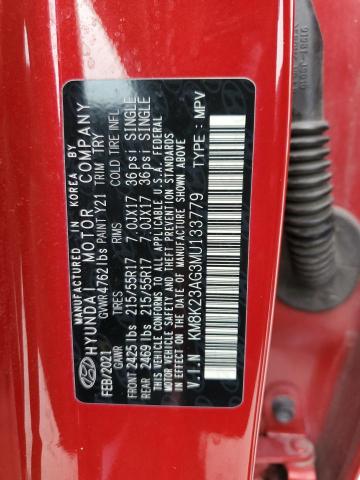 2021 HYUNDAI KONA SEL KM8K23AG3MU133779