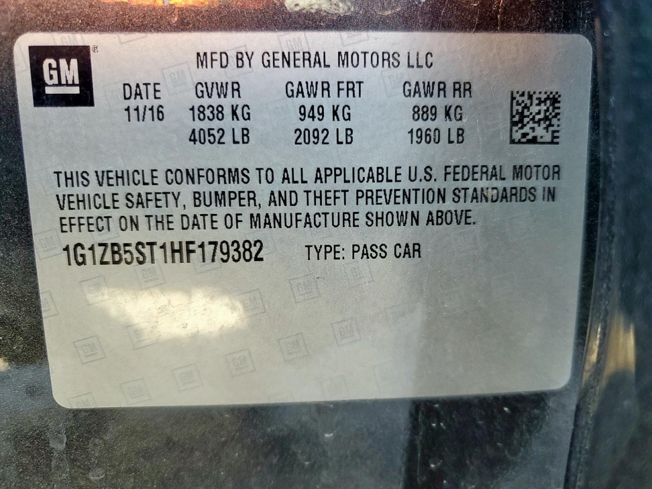 Lot #3311608221 2017 CHEVROLET MALIBU LS