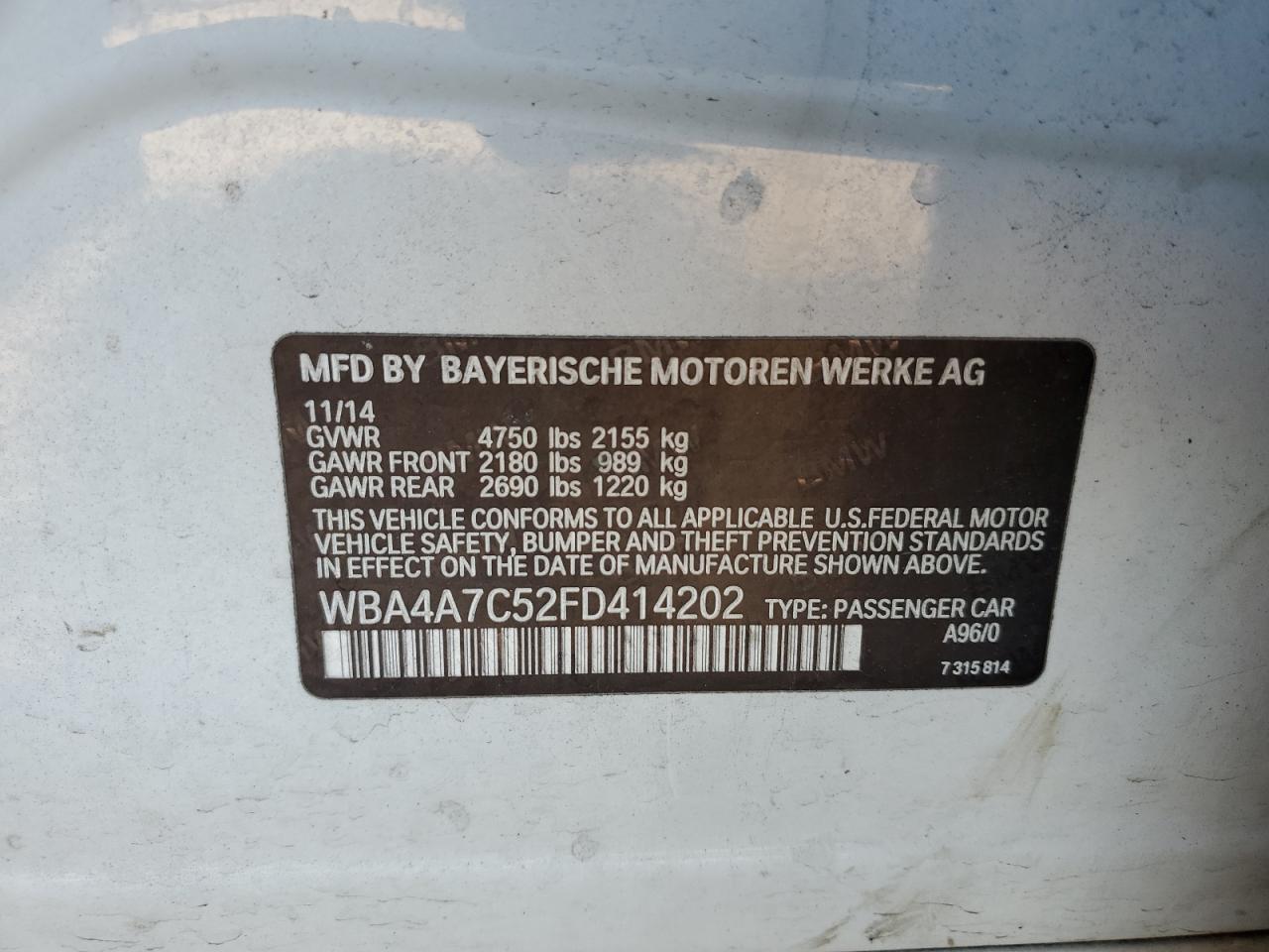 BMW 4 SERIES GRAN COUPE XI GRAN COUPE