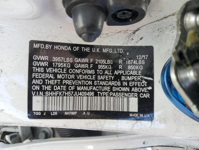 2018 HONDA CIVIC EX SHHFK7H57JU409496