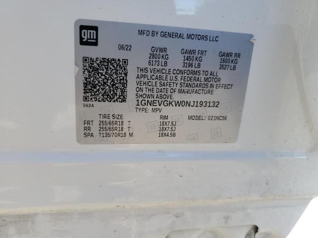 2022 CHEVROLET TRAVERSE L - 1GNEVGKW0NJ193132