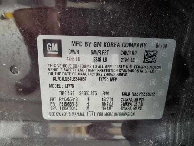 2020 CHEVROLET TRAX 1LT KL7CJLSB4LB344057