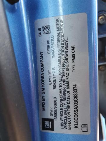 2016 CHEVROLET SPARK 1LT #3290219204