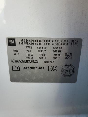 2017 CHEVROLET CRUZE LT 3G1BE5SM0HS604023