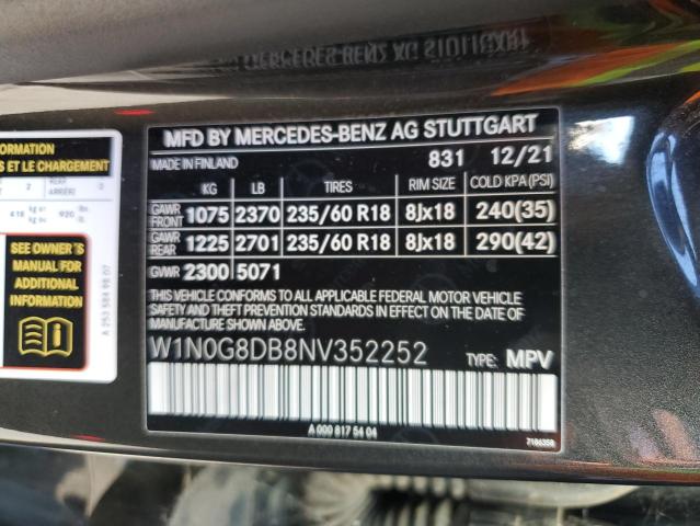 2022 MERCEDES-BENZ GLC 300 W1N0G8DB8NV352252
