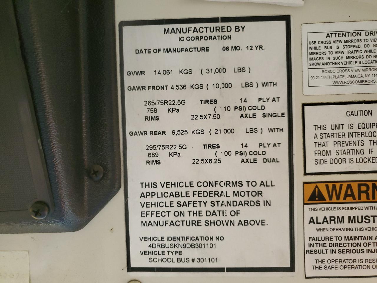 Lot #3279886273 2013 IC CORPORATION CE SERIES SCHOOL