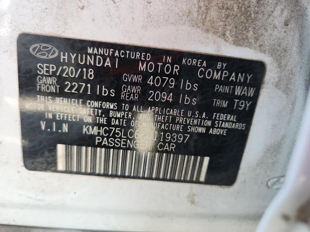 2019 HYUNDAI IONIQ SEL KMHC75LC6KU119397