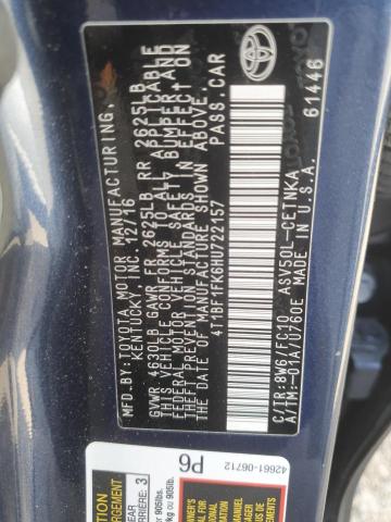 2017 TOYOTA CAMRY 4T1BF1FK6HU722157