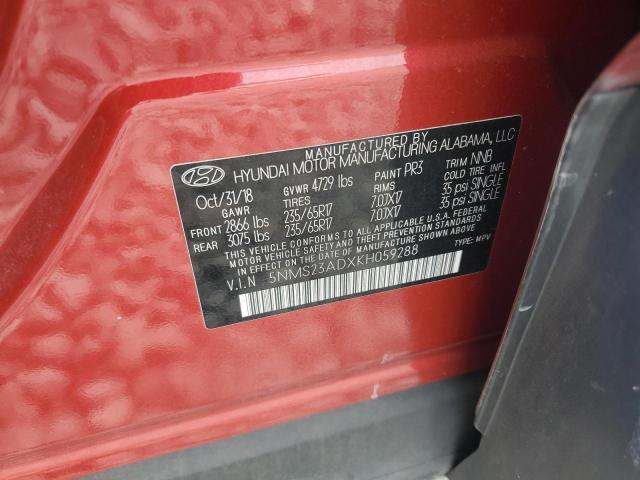 2019 HYUNDAI SANTA FE S - 5NMS23ADXKH059288