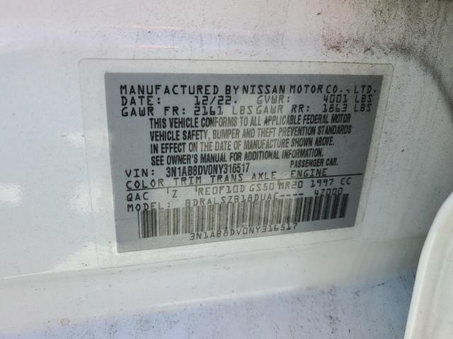 2022 NISSAN SENTRA SR - 3N1AB8DV0NY316517