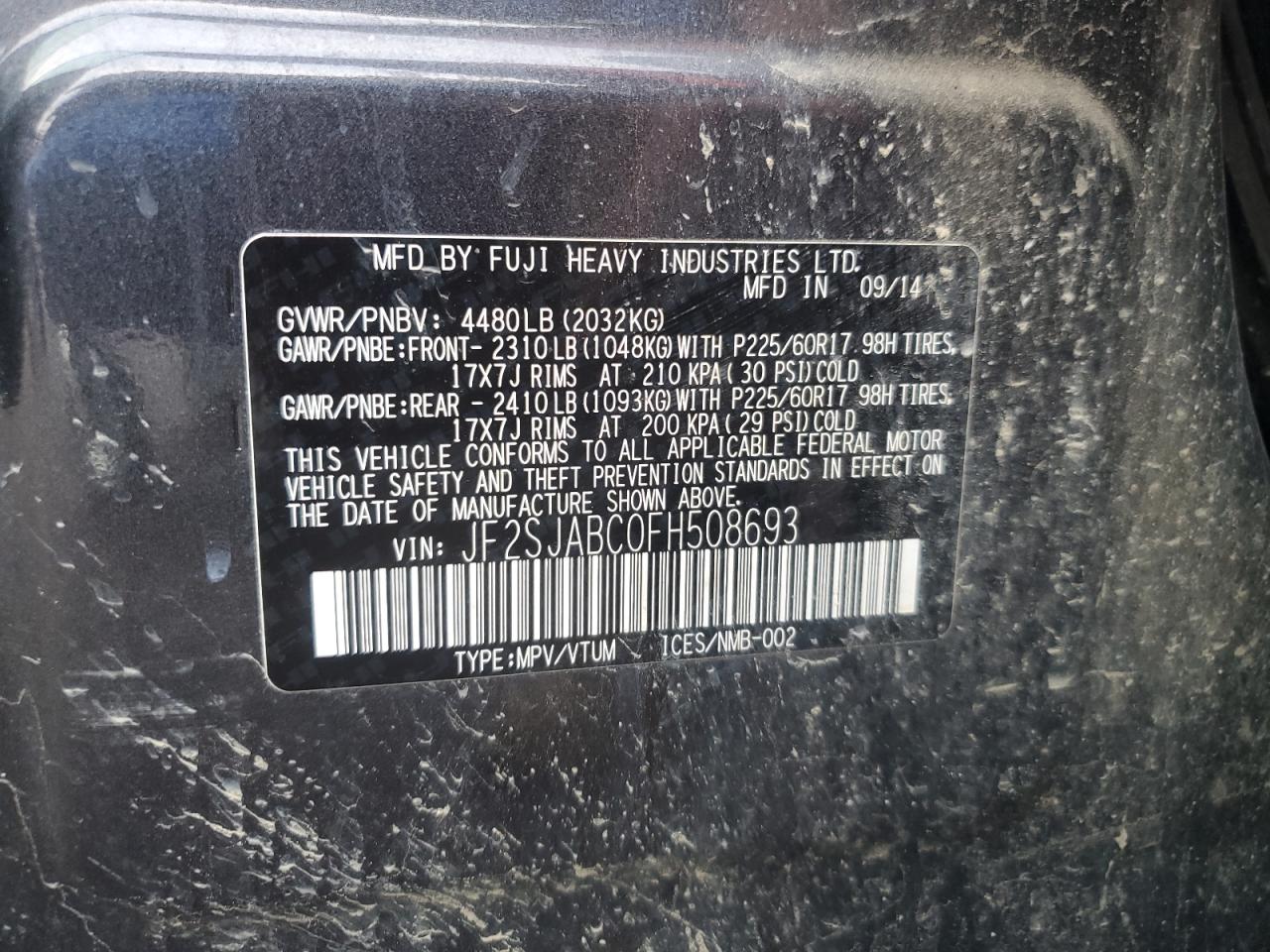 SUBARU FORESTER 2.5I