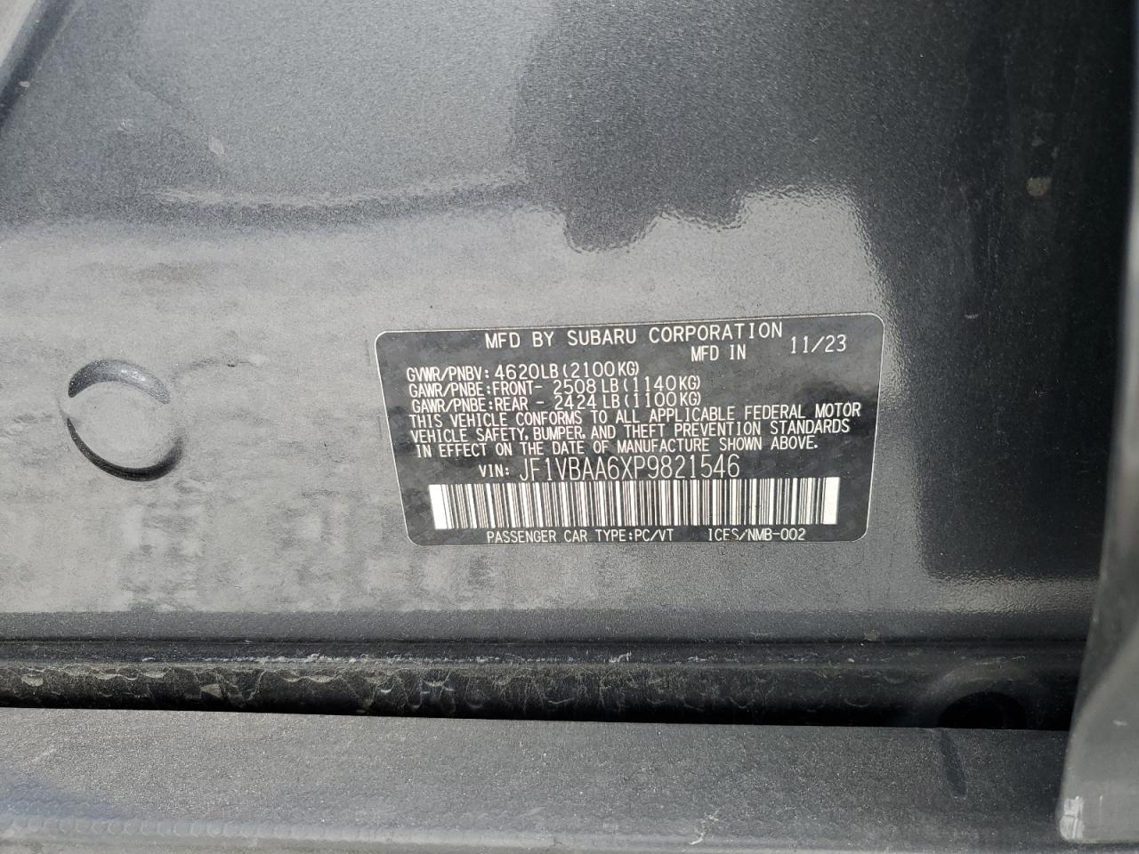 Lot #3302799904 2023 SUBARU WRX