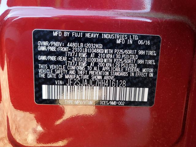 2017 SUBARU FORESTER 2 - JF2SJAJC7HH416128