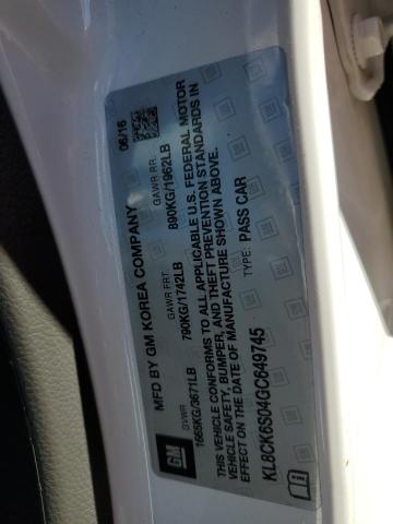 2016 CHEV SPARK EV 1LT #3275489718