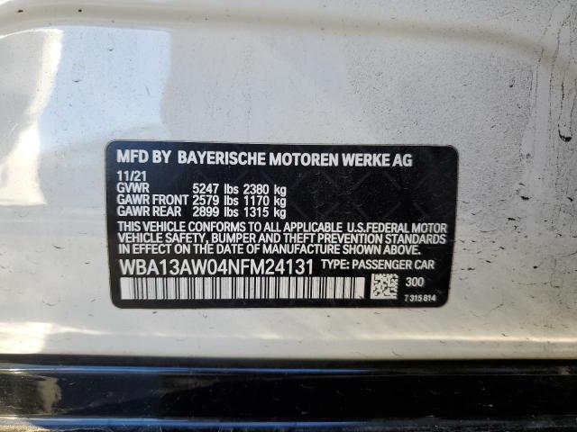 2022 BMW M440XI GRA WBA13AW04NFM24131