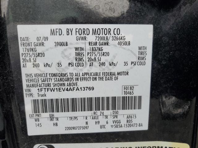 2010 FORD F150 SUPER - 1FTFW1EV4AFA13769