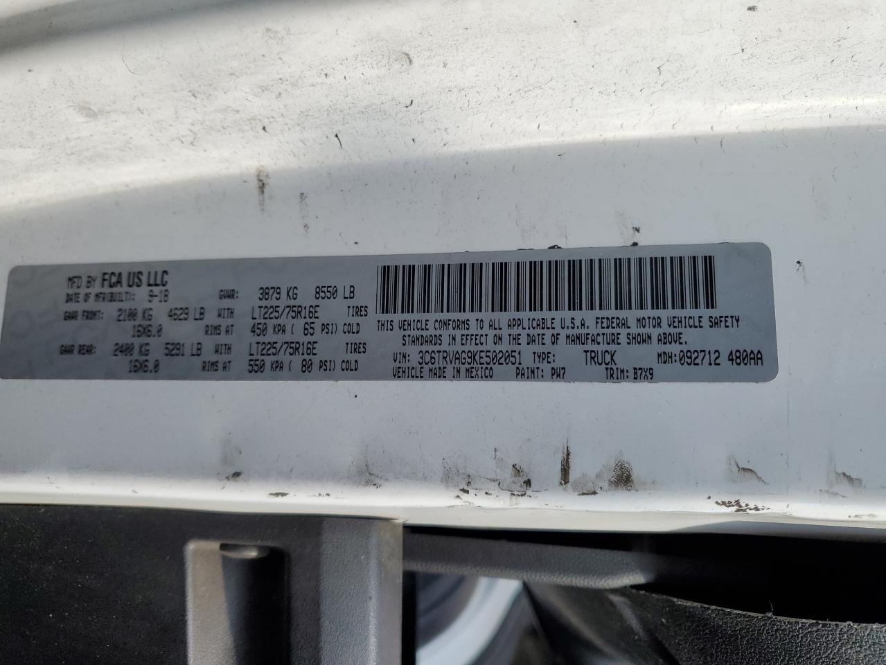 RAM PROMASTER 1500 STANDARD