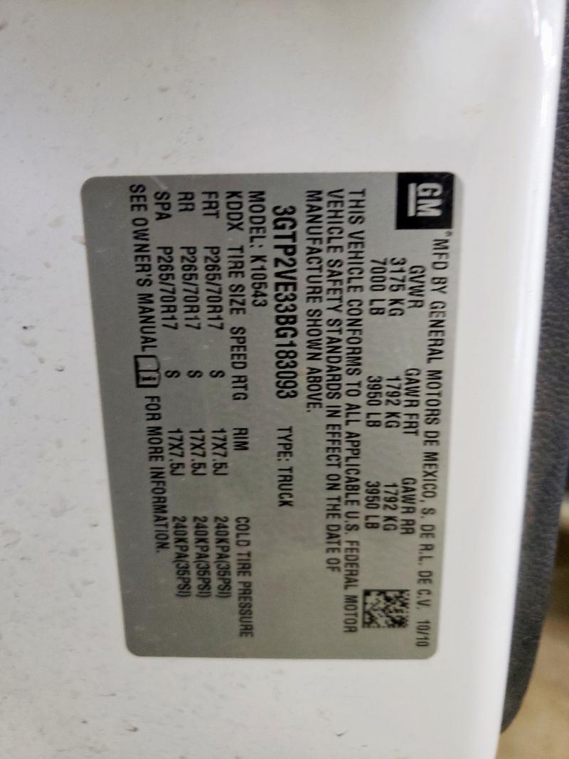 2011 GMC SIERRA K15 - 3GTP2VE33BG183093