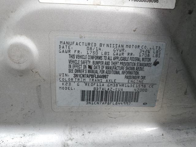 2015 NISSAN VERSA S - 3N1CN7AP8FL844997