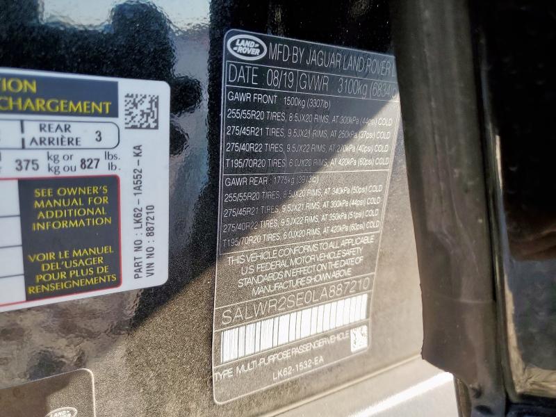 2020 LAND ROVER RANGE ROVE #3305761764