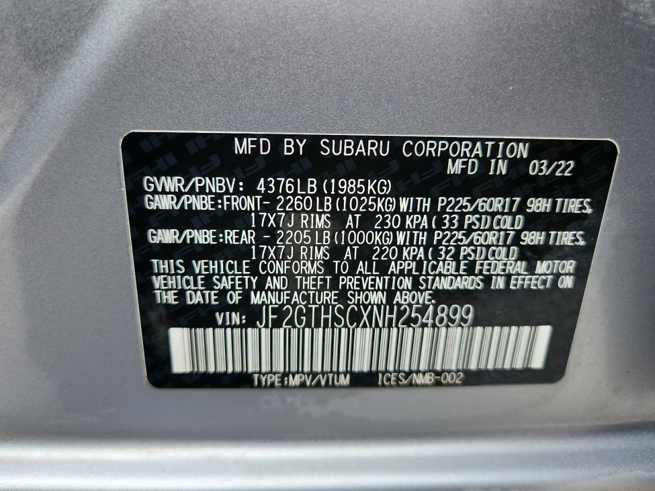 SUBARU CROSSTREK SPORT