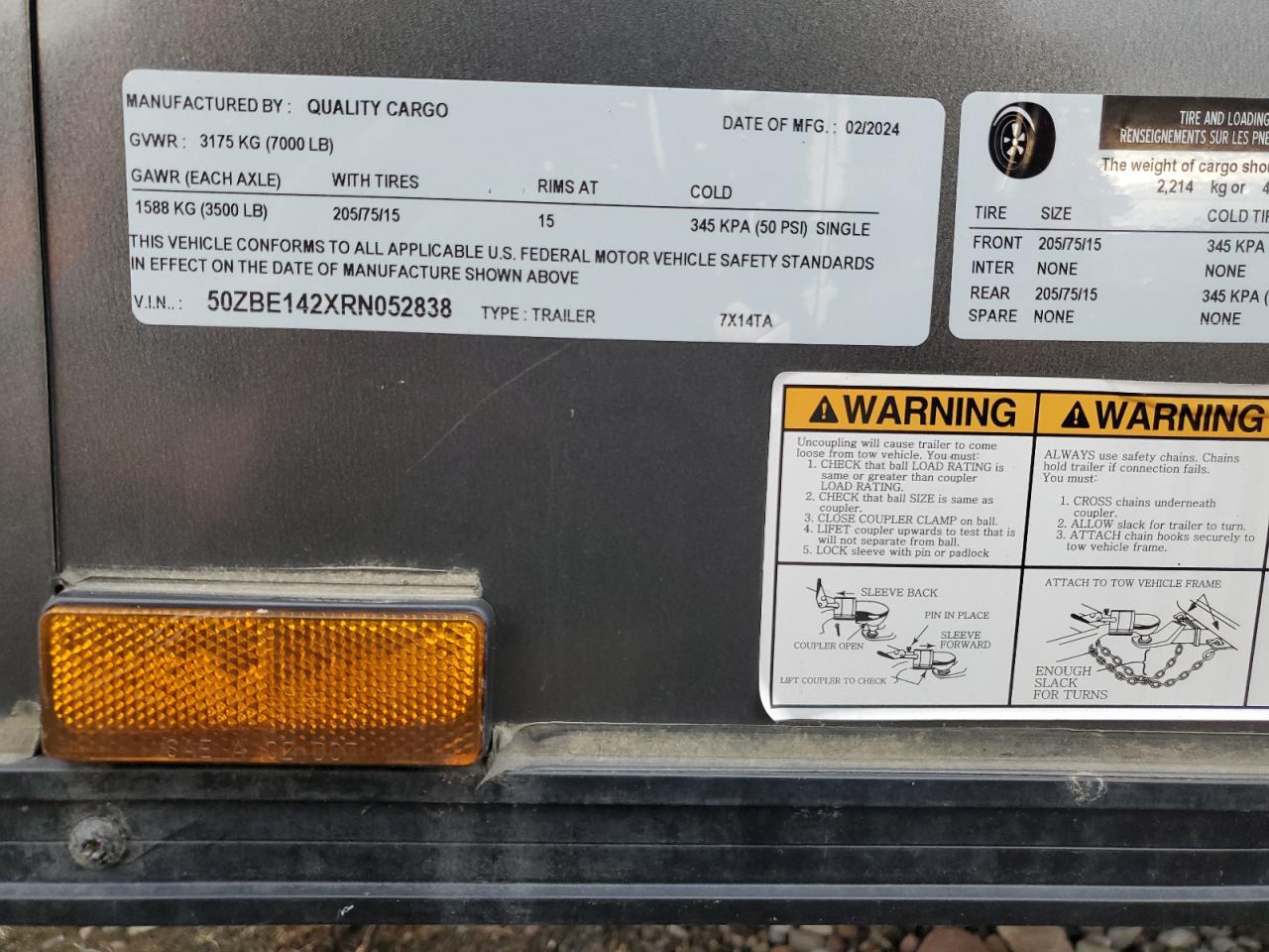 Lot #3270684945 2024 QUALITY CARGO UNKNOWN