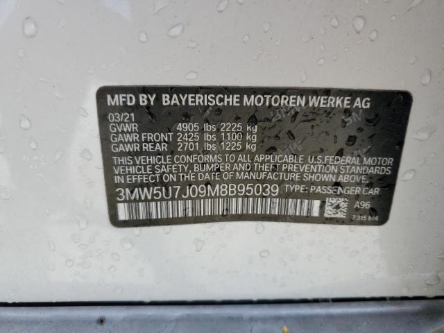 2021 BMW M340I VIN: 3MW5U7J09M8B95039 Lot: 73880963