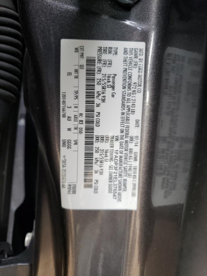 1FADP3F21EL376547 2014 Ford Focus Se