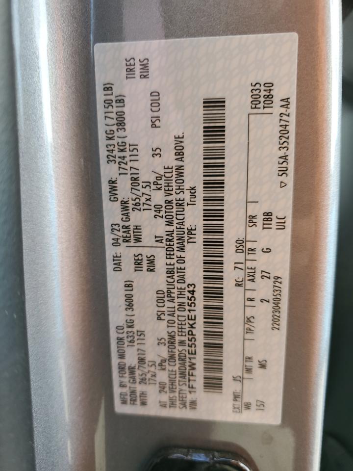 1FTFW1E55PKE15543 FORD F-150 2023