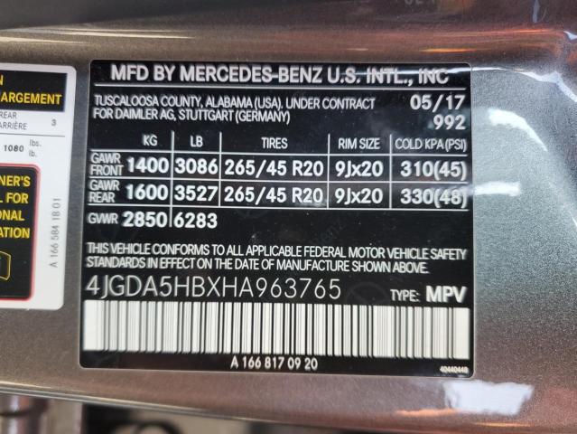 4JGDA5HBXHA963765 | 2017 MERCEDES-BENZ GLE 350 4M