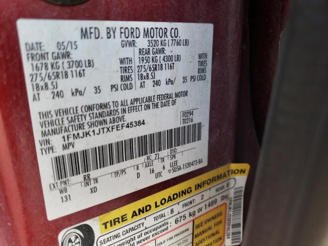 2015 FORD EXPEDITION - 1FMJK1JTXFEF45384
