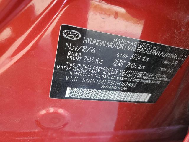 5NPD84LF3HH162883 | 2017 HYUNDAI ELANTRA SE
