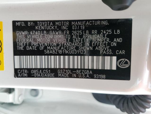 2019 LEXUS ES 350 58ABZ1B11KU031123